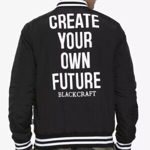 BlackCraft Create Your Own Future Double Zipper Bomber Jacket